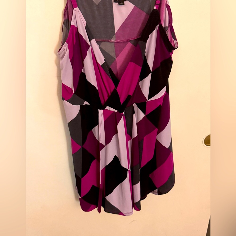 Torrid size 4 babydoll style pink/purple/black cami.